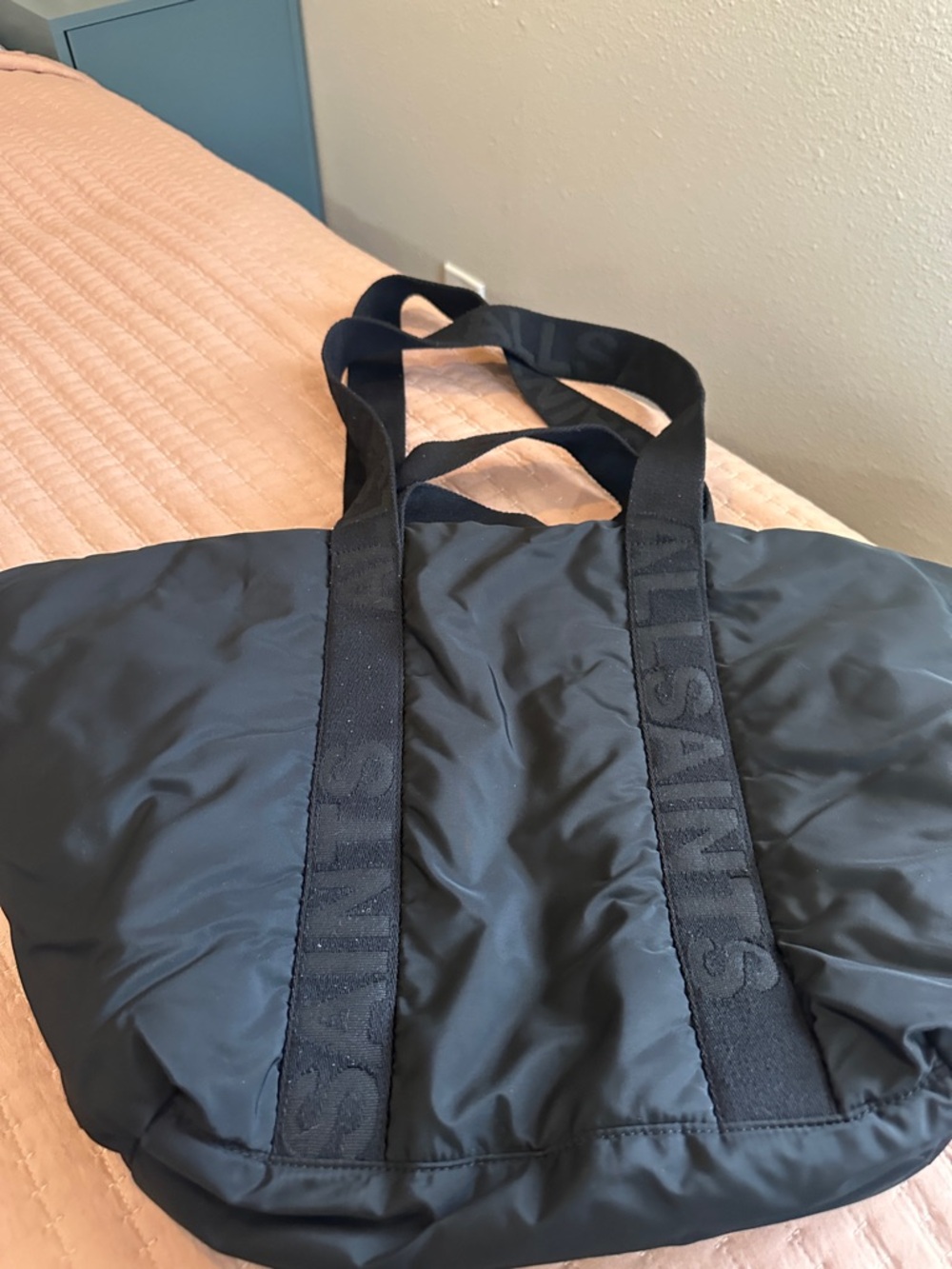 All Saints Black Nylon Tote Bag